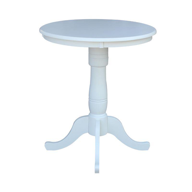 30" Round Top Pedestal Counter Table White – International Concepts: Solid Wood, Kitchen Furniture