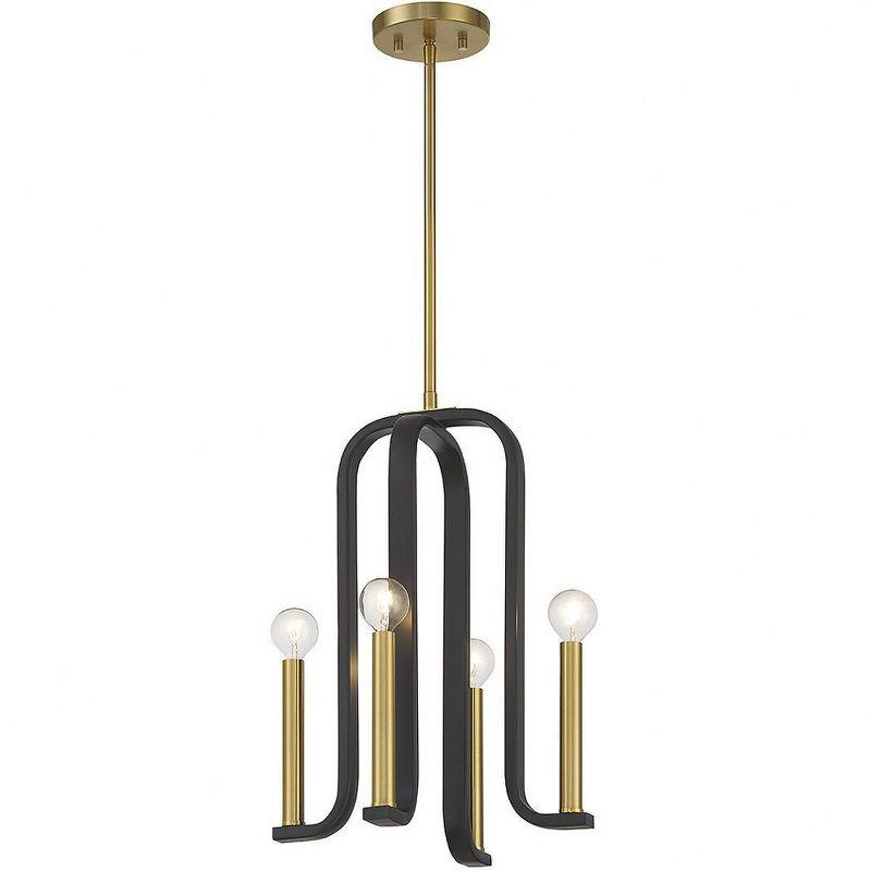 Savoy House Archway 4 - Light Pendant in  Matte Black/Warm Brass