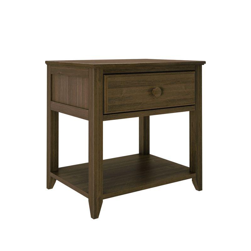 Max & Lily Nightstand with Storage Drawer, Small Wooden Bedside, Side Tables for Bedroom, Walnut