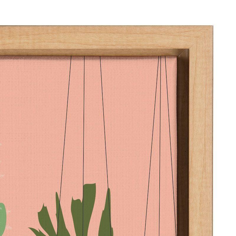 Kate & Laurel All Things Decor 18" x 24" Sylvie Plant Lady Framed Canvas by Queenbe Monyei Natural : Modern Style, Digital Nature Art