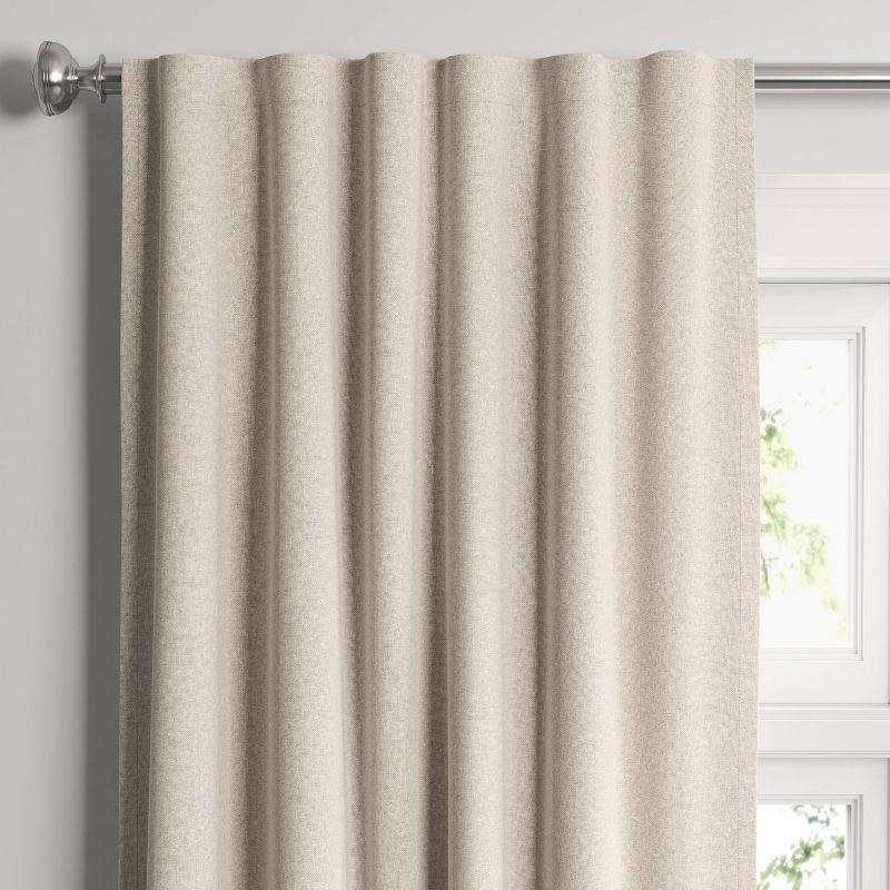 Aruba Beige Linen Blackout Window Curtain Panel