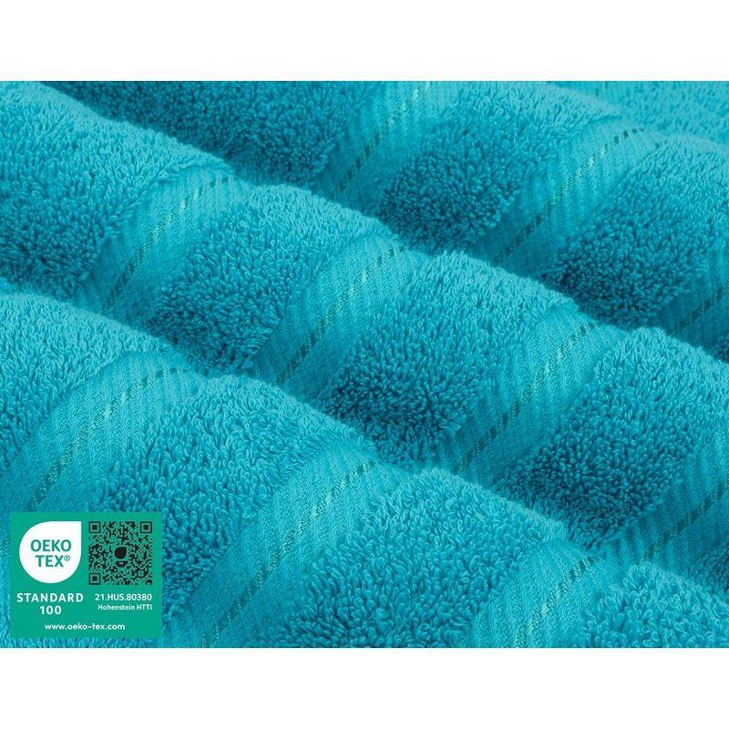 Aqua Blue 100% Cotton Turkish 4 Piece Hand Towel Set