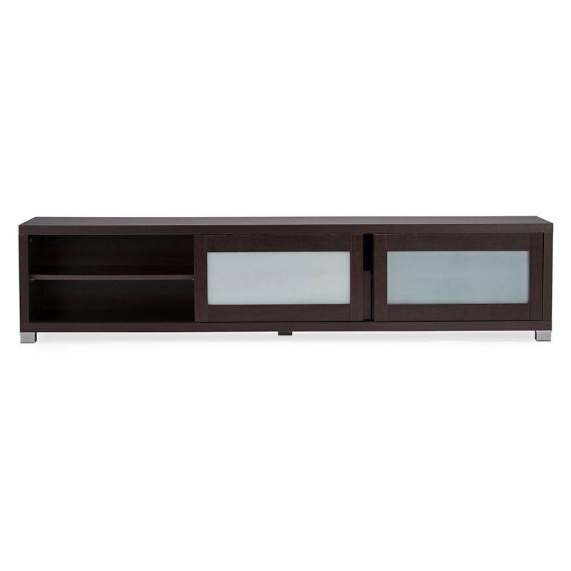 Gerhardine Wood Cabinet: Espresso Finish, Media Storage, 85" TV Compatibility - Baxton Studio