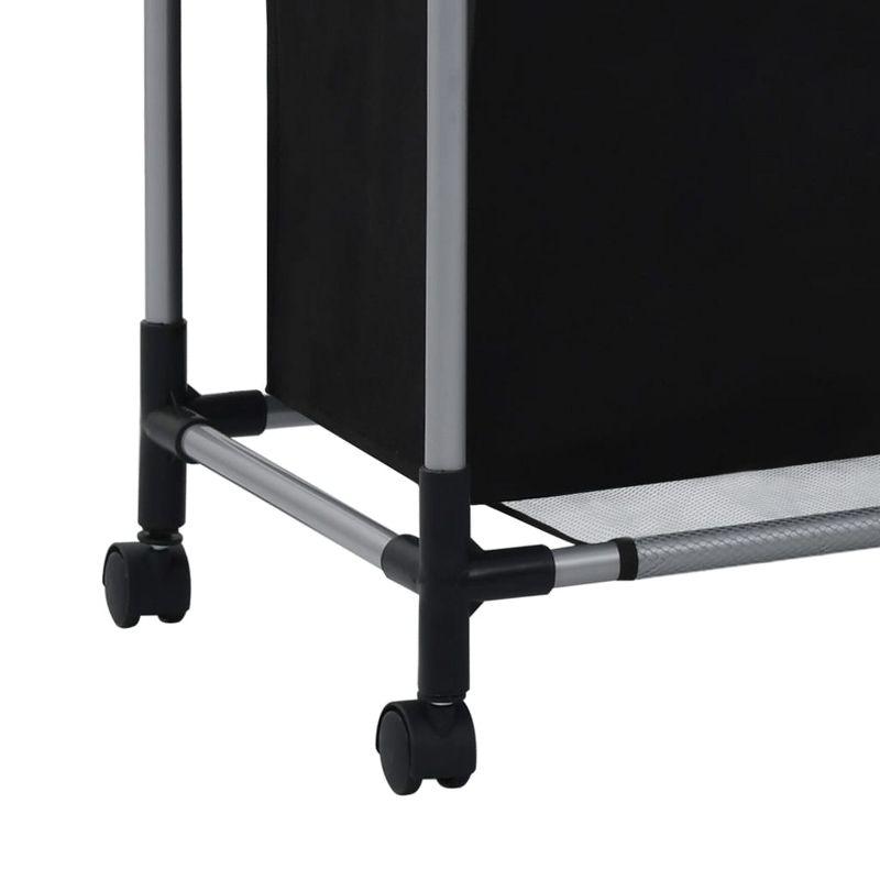 VidaXL Laundry Sorter with 3 Bags Black Steel