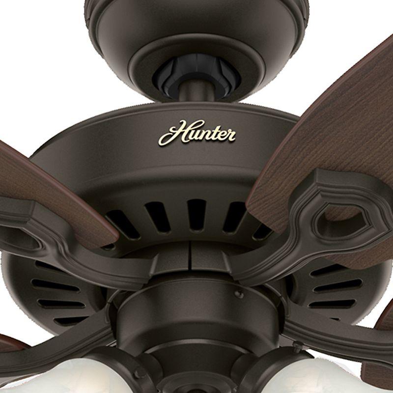 Hunter Fan Builder Plus 52"  5 - Blade Standard Ceiling Fan with Pull Chain and Light Kit Included
