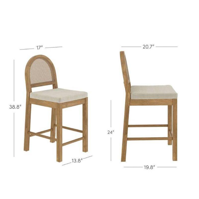 Nathan James Bailey Upholstered Counter Stool with Solid Wood Frame