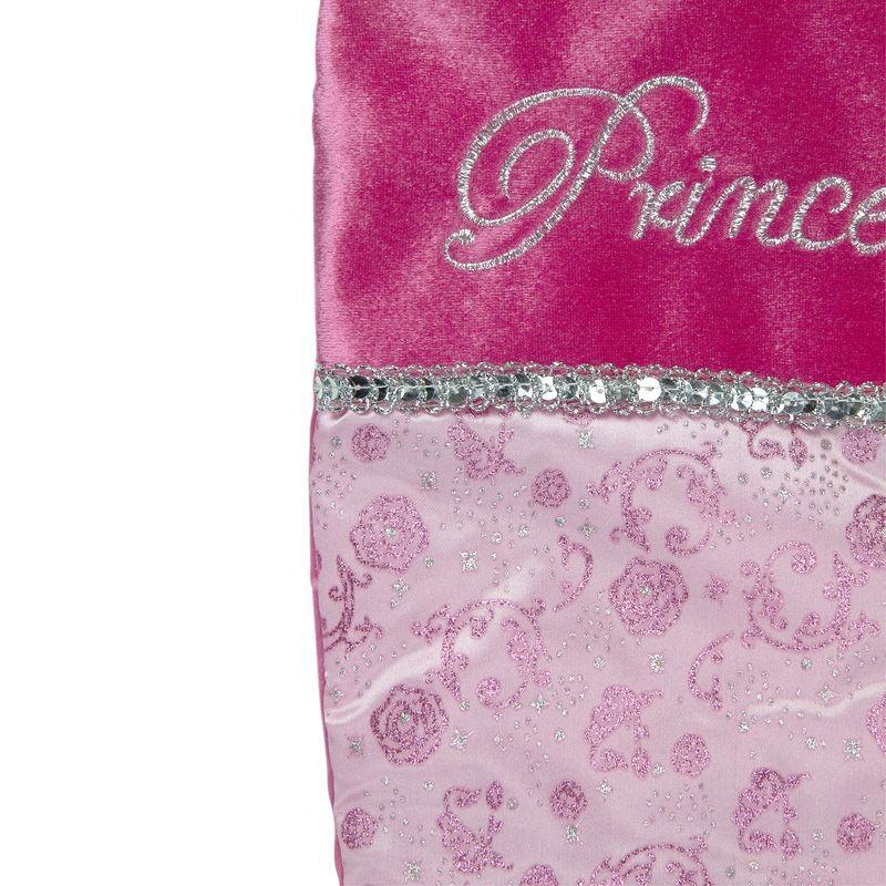 Northlight 21" Pink and Silver Glittered Princess Christmas Stocking with Cuff