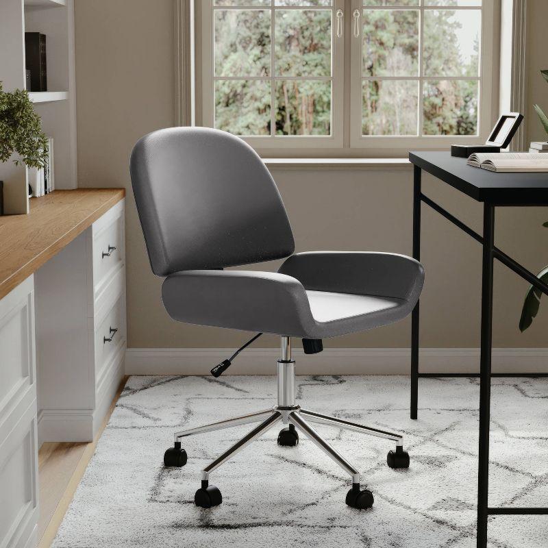 Hargrove Martha Stewart Upholstered Armless Swivel Home Office Chair