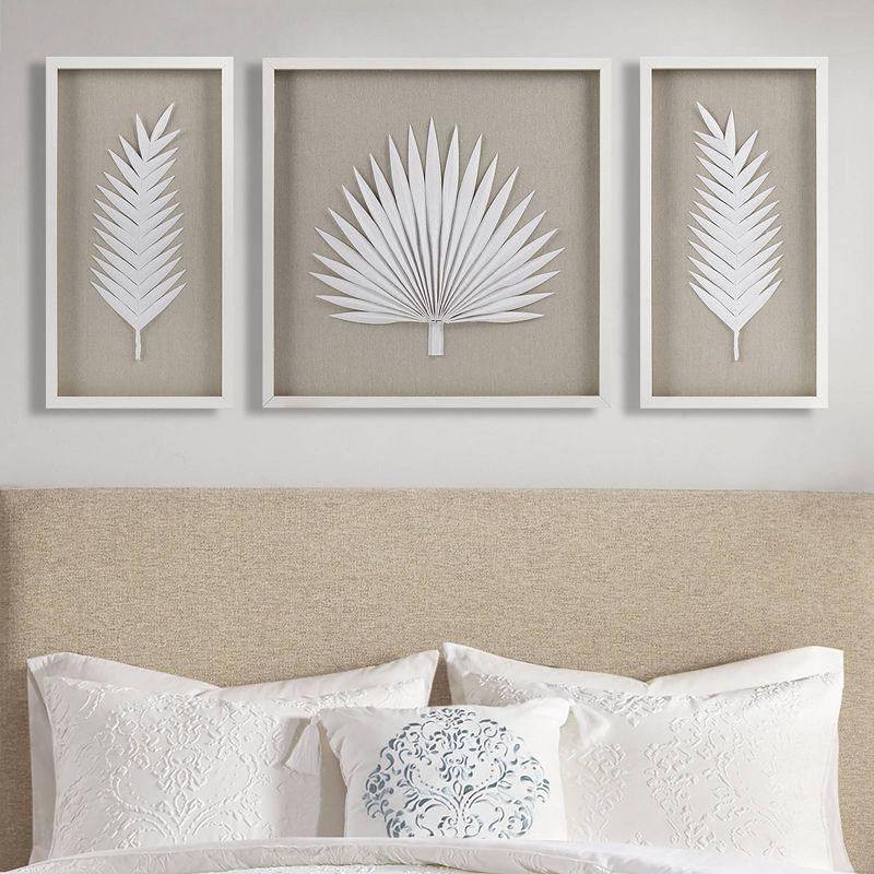 Sabal Framed Rice Paper Palm Leaves 3-piece Shadowbox Wall Décor Set