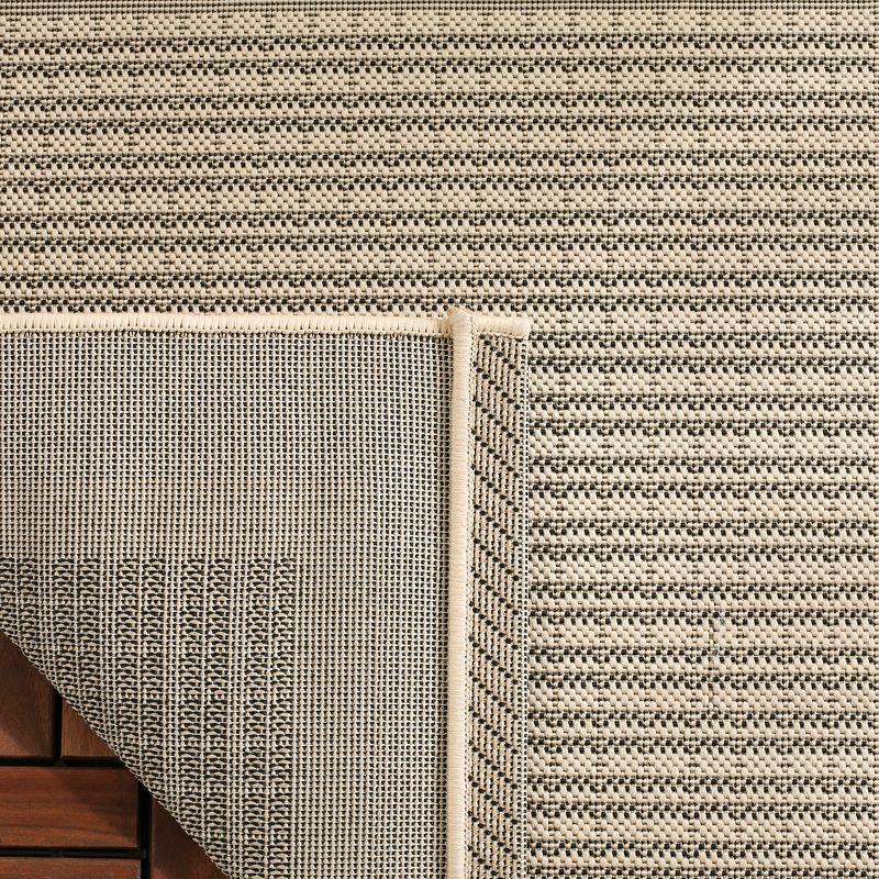 Gray Synthetic Flat Woven Reversible Square Rug