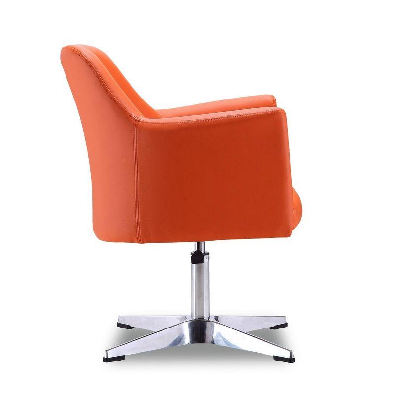 Pelo Faux Leather Adjustable Height Swivel Accent Chair Orange - Manhattan Comfort: Chrome-Plated, Modern Design, 300 lbs Capacity