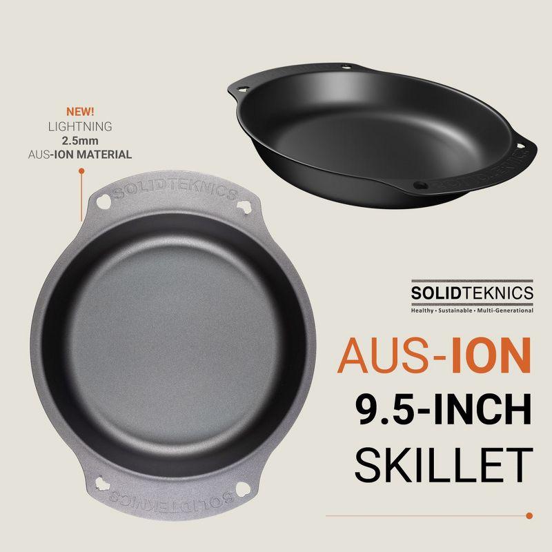Solidteknics AUS-ION 9.5 Inch Oven-to-Table Skillet, Lightweight, Seamless Cooking Experience for Frying, Baking, and Grilling, Cast Iron Performance