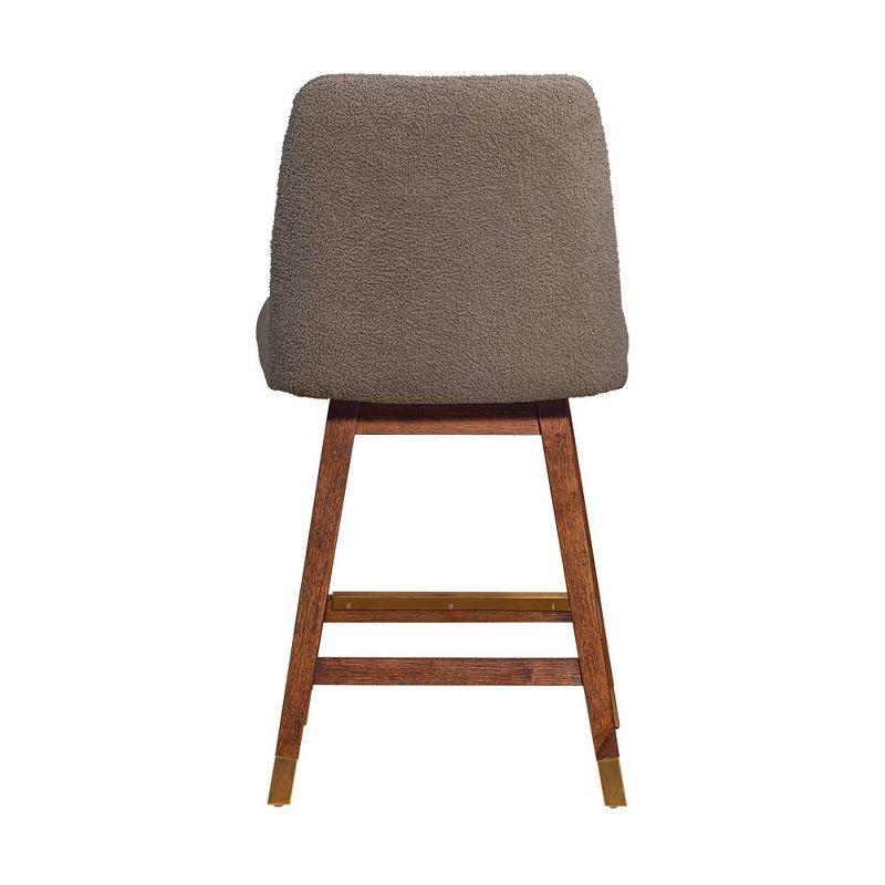 Armen Living Amalie Wood Finish with Fabric Swivel Counter Height Barstool