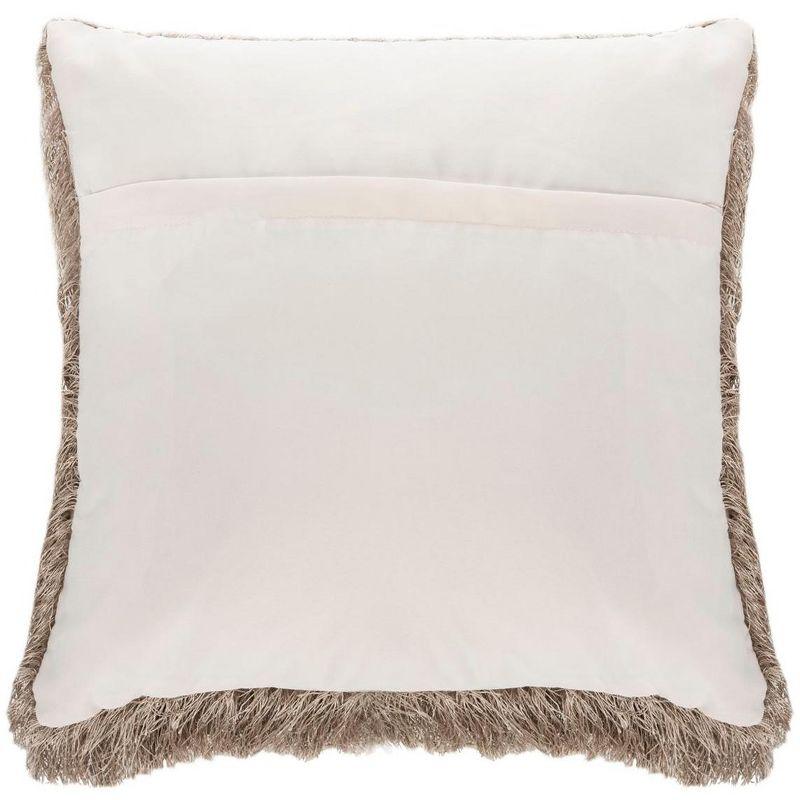 Taupe Greige Shag 20" Square Outdoor Pillow