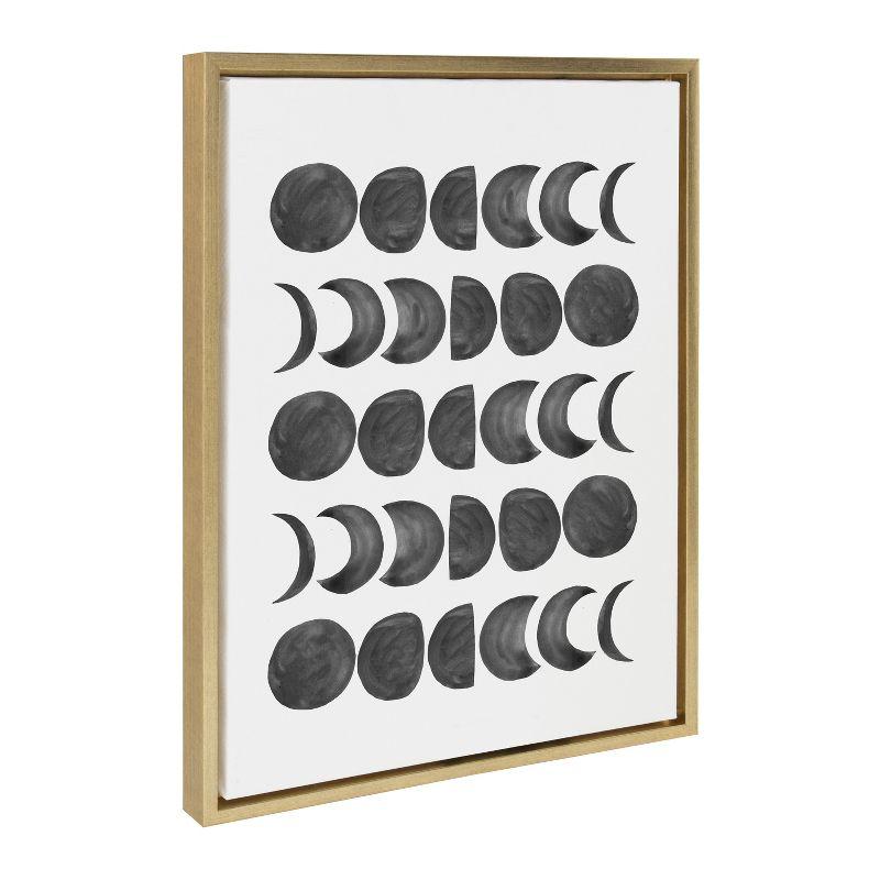 Gold Framed Moon Phases Canvas Art Print, 18x24