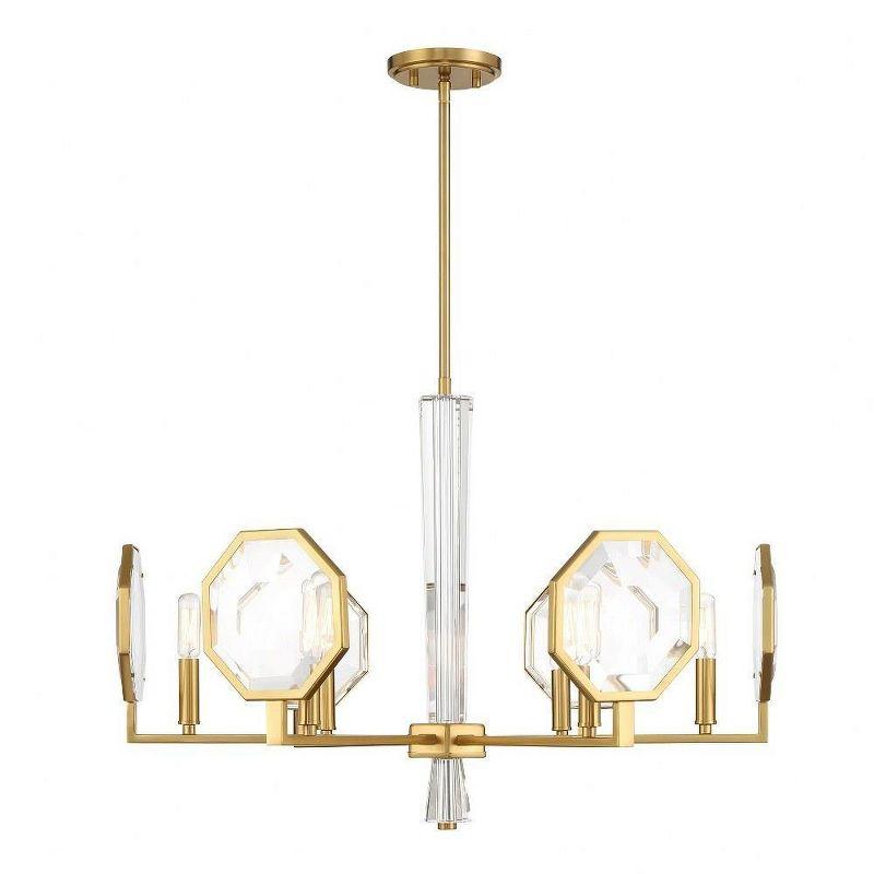 Leighton Warm Brass and Crystal 6-Light Chandelier