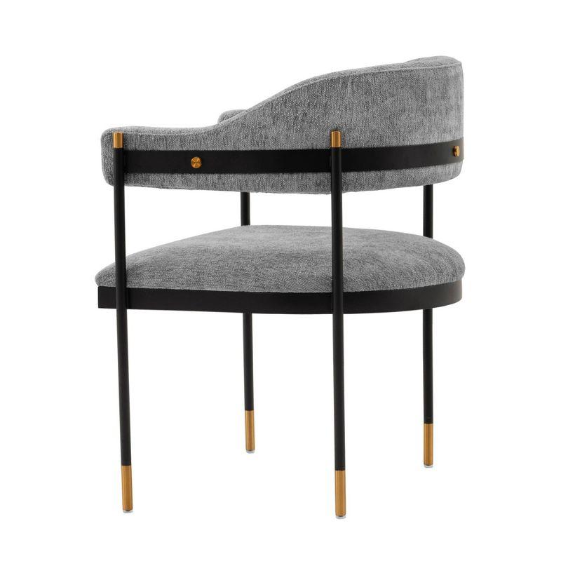 Set of 2 Lia Modern Boucle Dining Armchairs with Brushed Gold Accents - Manhattan Comfort