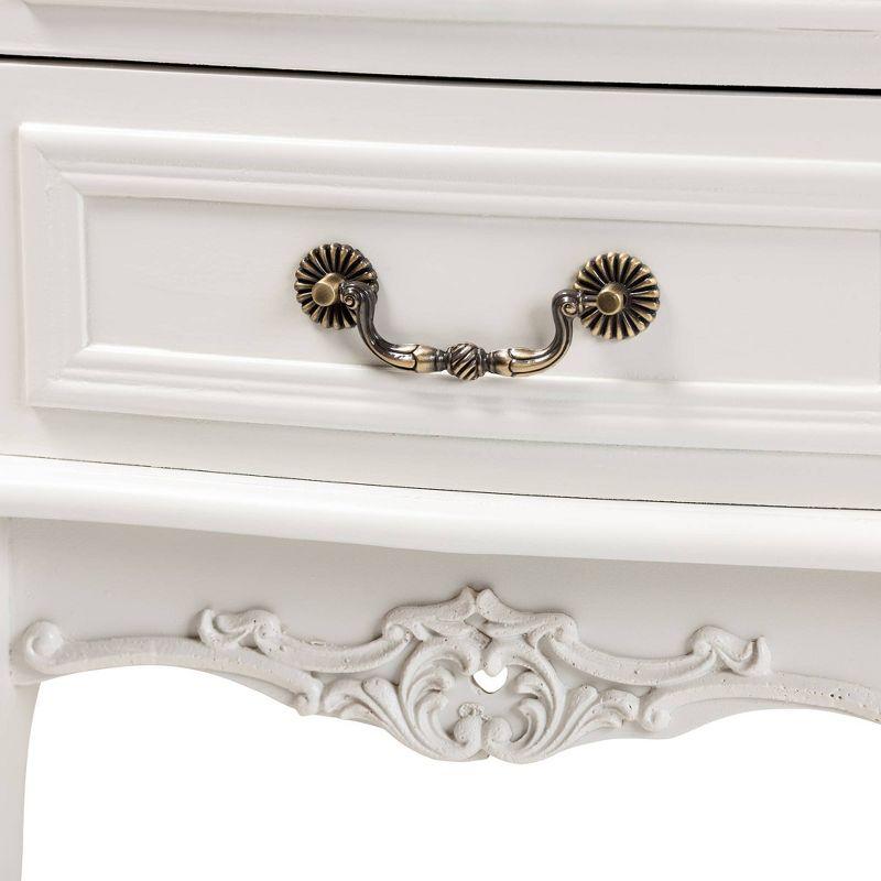 Gabrielle 2 Drawer Wood Nightstand White/Brass - Baxton Studio