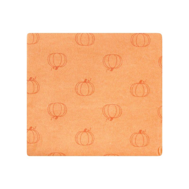 Pumpkin Spice Cotton Flannel Baby Receiving Blankets, One Size