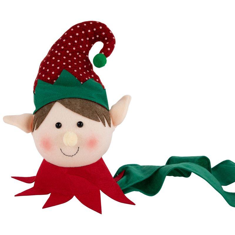 Northlight 16" Plush Red and Green Elf Christmas Tree Topper, Unlit