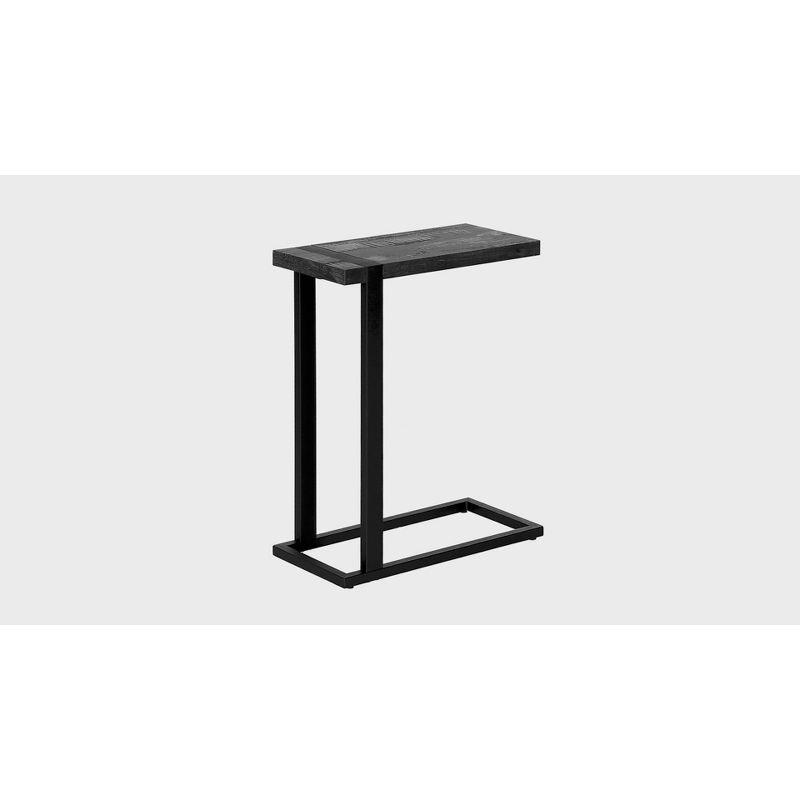 Monarch Specialties Accent Table, C-shaped, End, Side, Snack, Living Room, Bedroom, Black Laminate, Black Metal, Contemporary, Modern