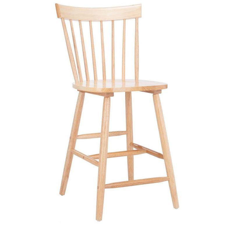 Natural Rubberwood Spindle Back Counter Stools, Set of 2