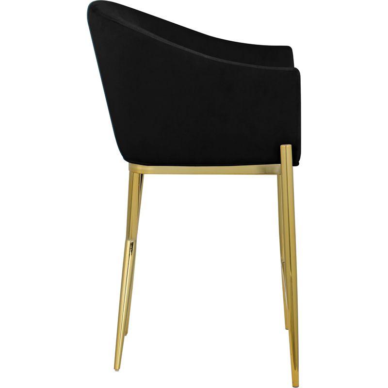 Meridian Furniture Xavier Black Velvet Counter Stool with Gold Metal Legs