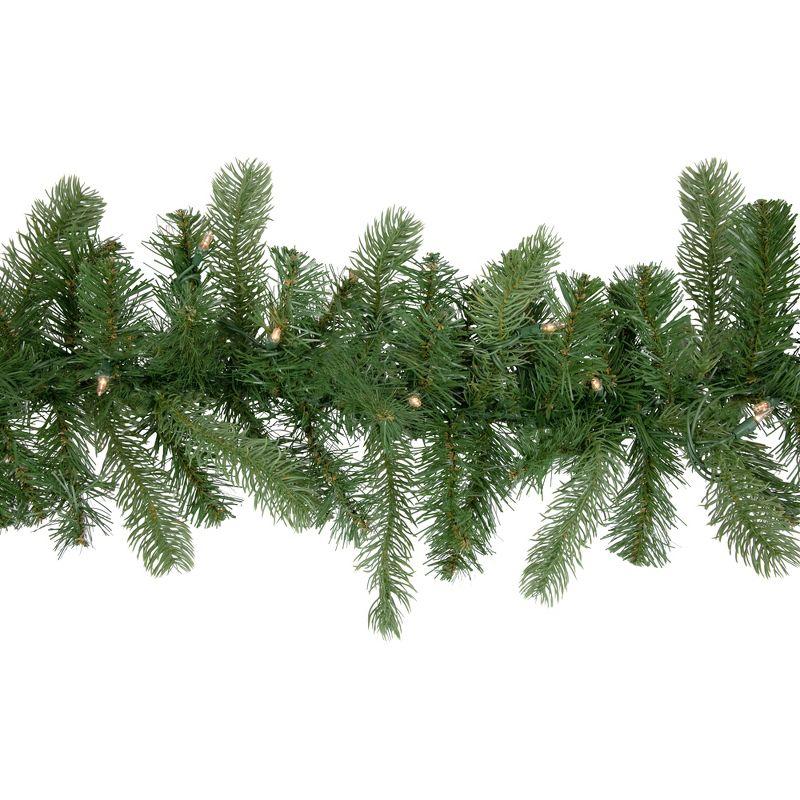 Lifelike Noble Fir Pre-Lit Outdoor Christmas Garland - 9' with Clear Lights