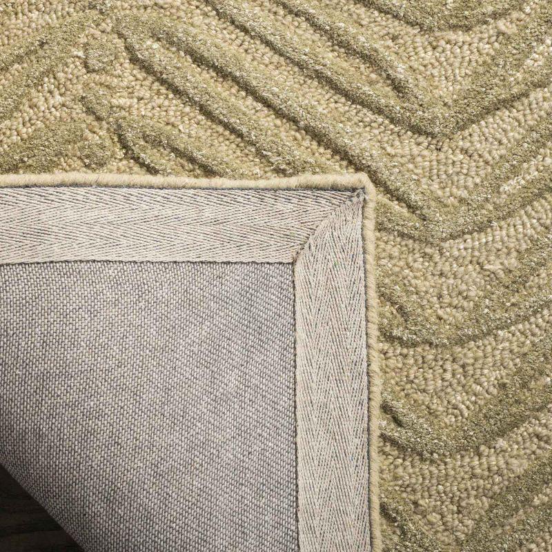 Martha Stewart Chevron Leaves - MSR3612 - Indoor Hand Tufted Area Rugs - Oolong Tea Gree - 8'x10'