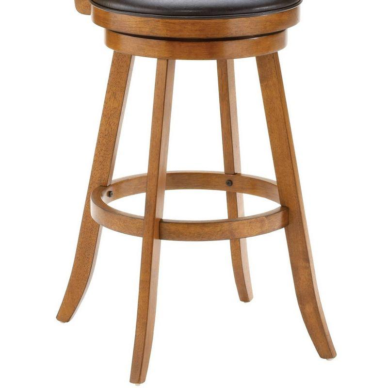 Fairfox Counter Height Barstool Oak - Hillsdale Furniture: 24.5" Swivel Stool with Back, Upholstered Seat, Wood Legs