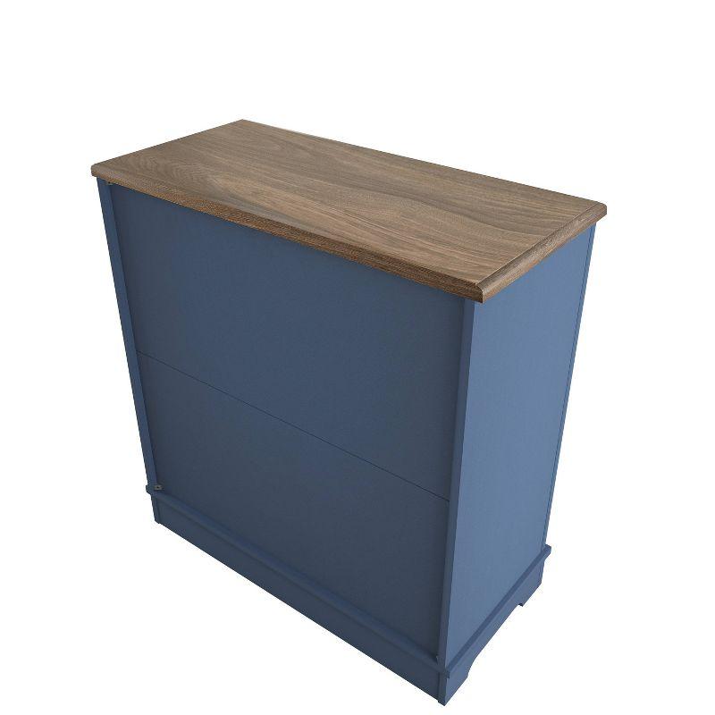 30" Storage Sideboard Buffet Cabinet Navy - Home Essentials: Rustic Bohemian Style, Adjustable Shelves, Tempered Glass Doors