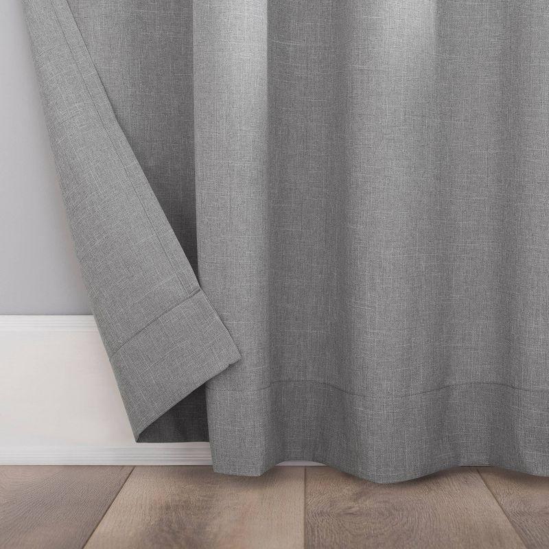40"x84" No. 918 Light Filtering Semi-Sheer Joshua Heathered Texture Tab Top Curtain Panel Silver: Modern Indoor Decor