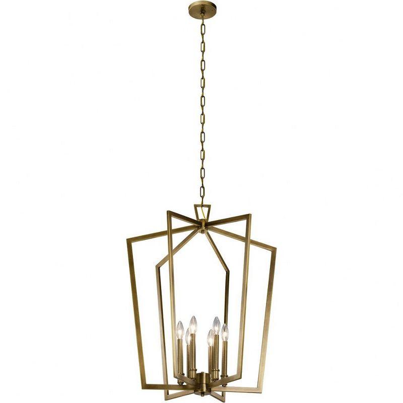 Abbotswell 24.75" Polished Nickel Modern Cage Pendant Light