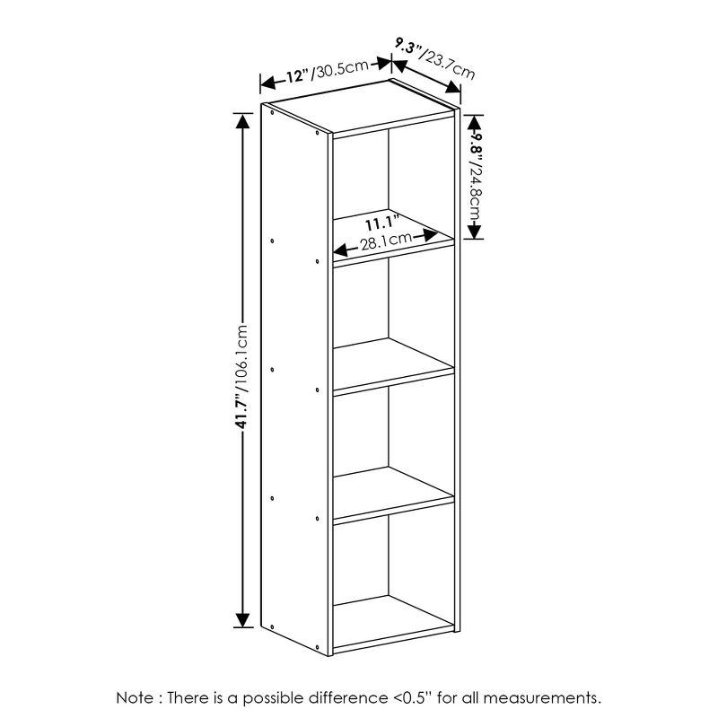 Furinno 4-Tier Reversible Bookshelf Open Storage Bookcase Display Shelf for Kids Room&Home Office,Blackwood