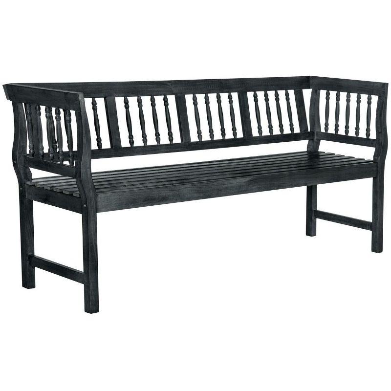 Brentwood Gray and Beige Acacia Wood Outdoor Bench