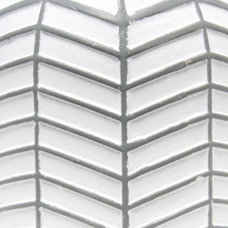 10.43" Petite Contemporary Webbed Waves Base Bedside Lamp with White Drum Shade - Simple Designs: ETL Listed, No Assembly Required