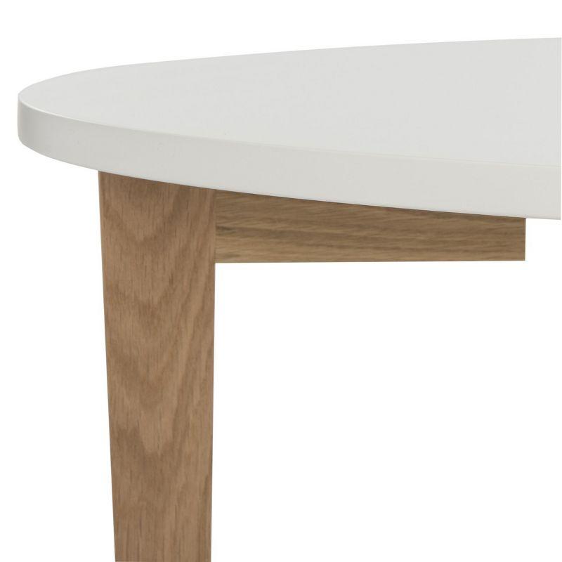 Woodruff Oval Coffee Table - White/Oak - Safavieh