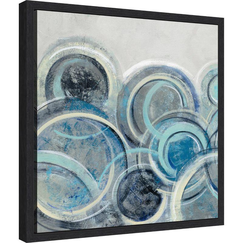 Amanti Art Variation Blue Gray II by Silvia Vassileva Canvas Wall Art Print Framed 16-in. x 16-in. in Black