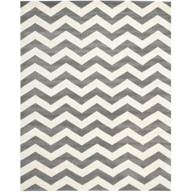 Chatham CHT715 Tufted Indoor Area Rug - Dark Grey/Ivory - 10'x14' - Safavieh