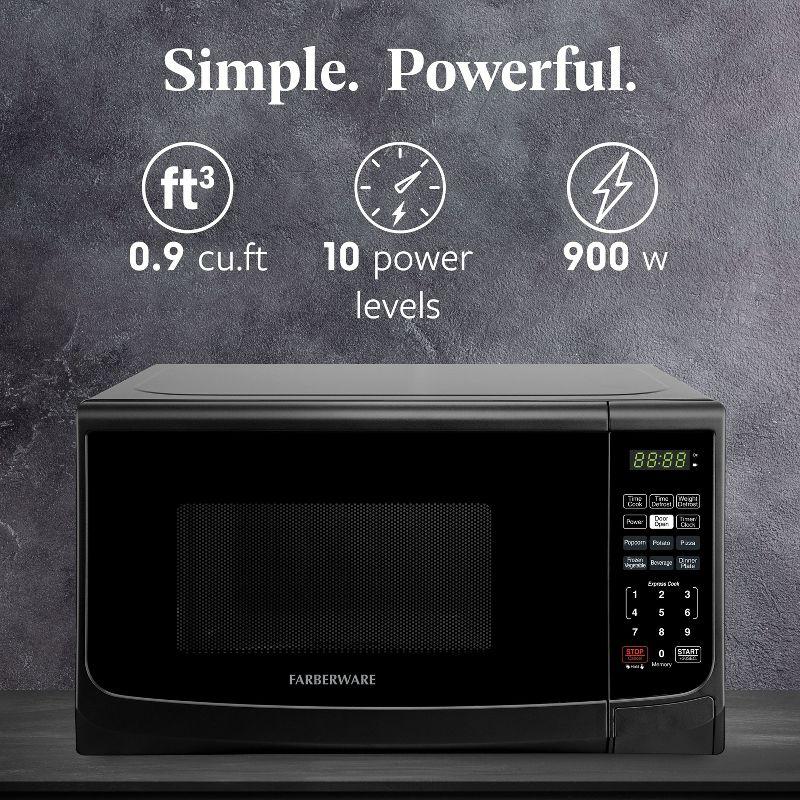 Farberware Farberware 0.9 Cubic Feet Countertop Microwave FM09BKA