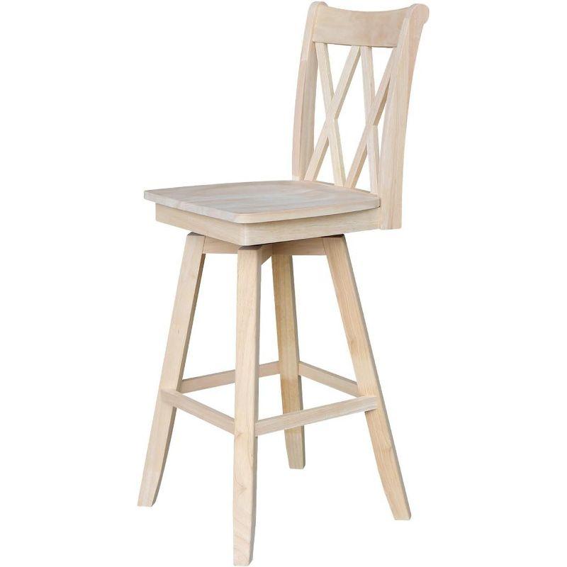 International Concepts Double "X" Back Bar Height Stool - With Swivel 30" Seat Height