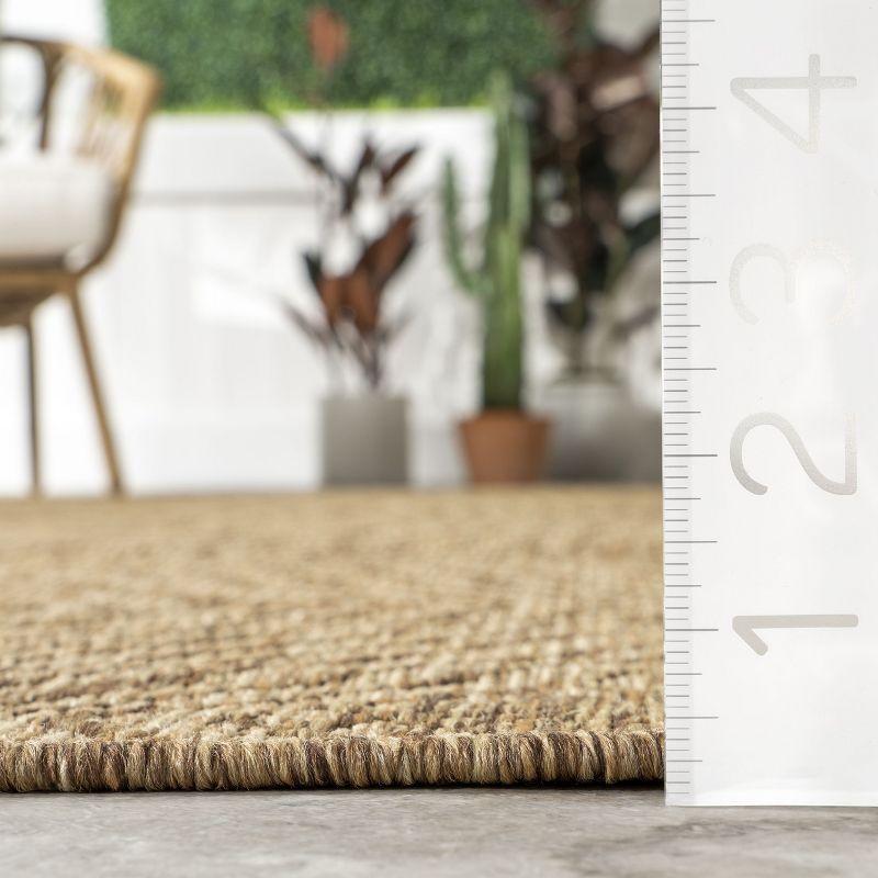 nuLOOM 4' x 5' Outdoor Geometric Area Rug, Stain Resistant, Weather Resistant, High Traffic, Patio, Balcony, Outside, Ranya Light Brown