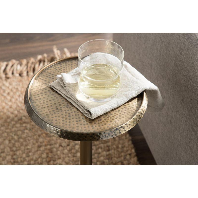 Kate and Laurel Sanzo Round Metal Drink Table, 9x9x23, Gold