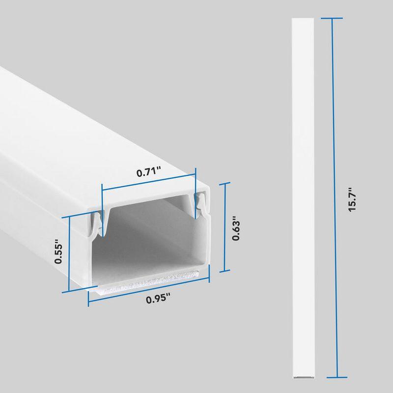 White PVC Wall Cable Concealer Kit with Connectors