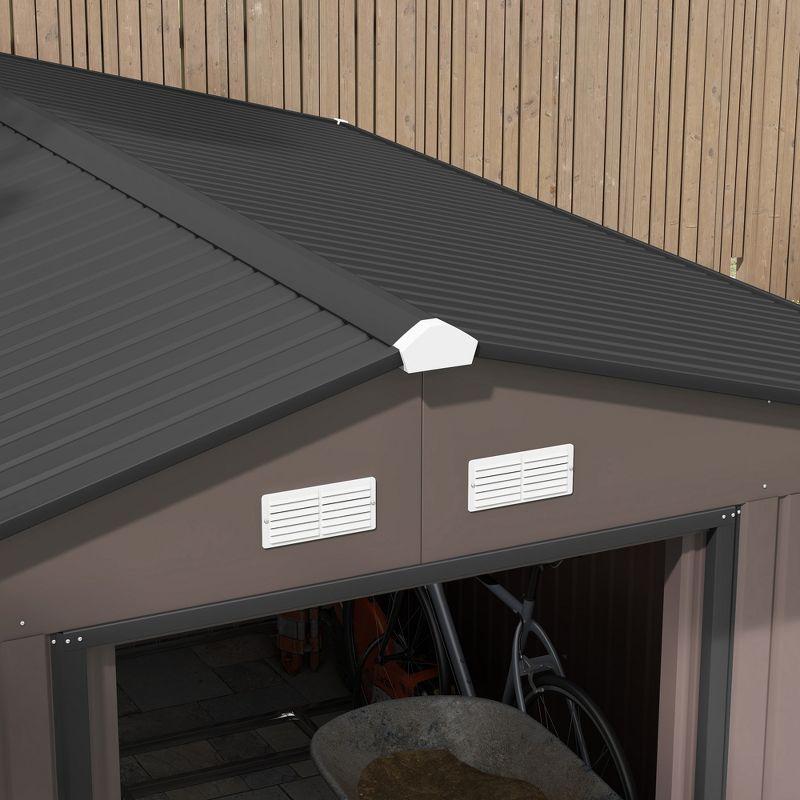 Outsunny 7 ft. W x 4 ft. D Stainless Steel Tool Shed