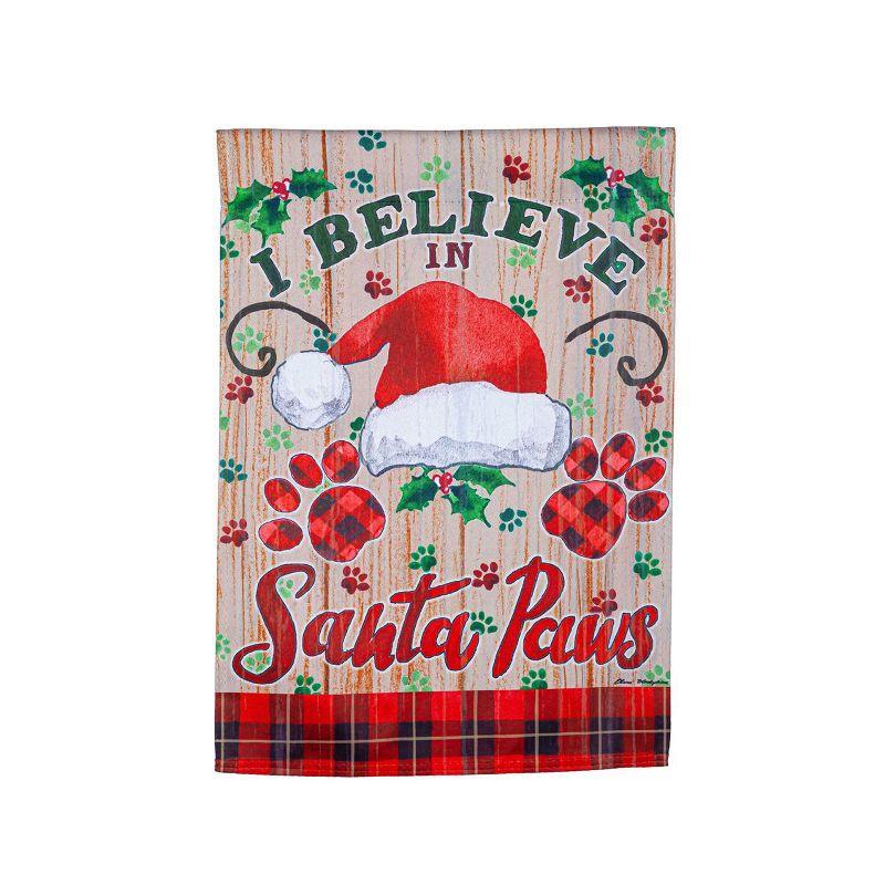 Santa Paws Suede Double Sided Christmas Garden Flag