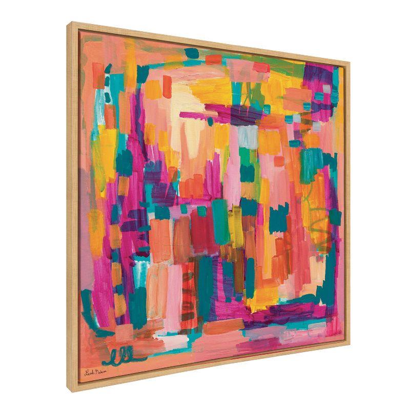 Kate & Laurel All Things Decor 30" x 30" Sylvie I Feel Pretty Framed Canvas by Leah Nadeau Natural: Modern Vertical Wall Art