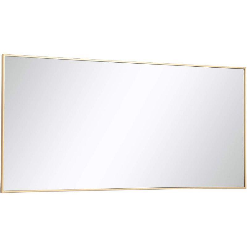 Elegant Lighting Modern Metal Frame Mirror, Rectangle 30", Brass Finish – Ideal for Vanity or Accent Wall