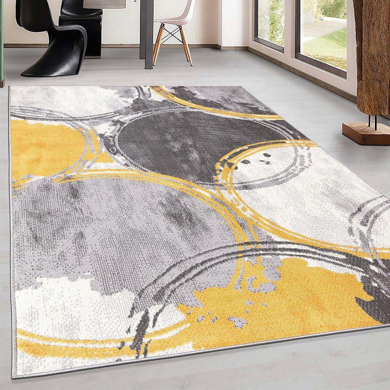 World Rug Gallery Contemporary Modern Circles Area Rug