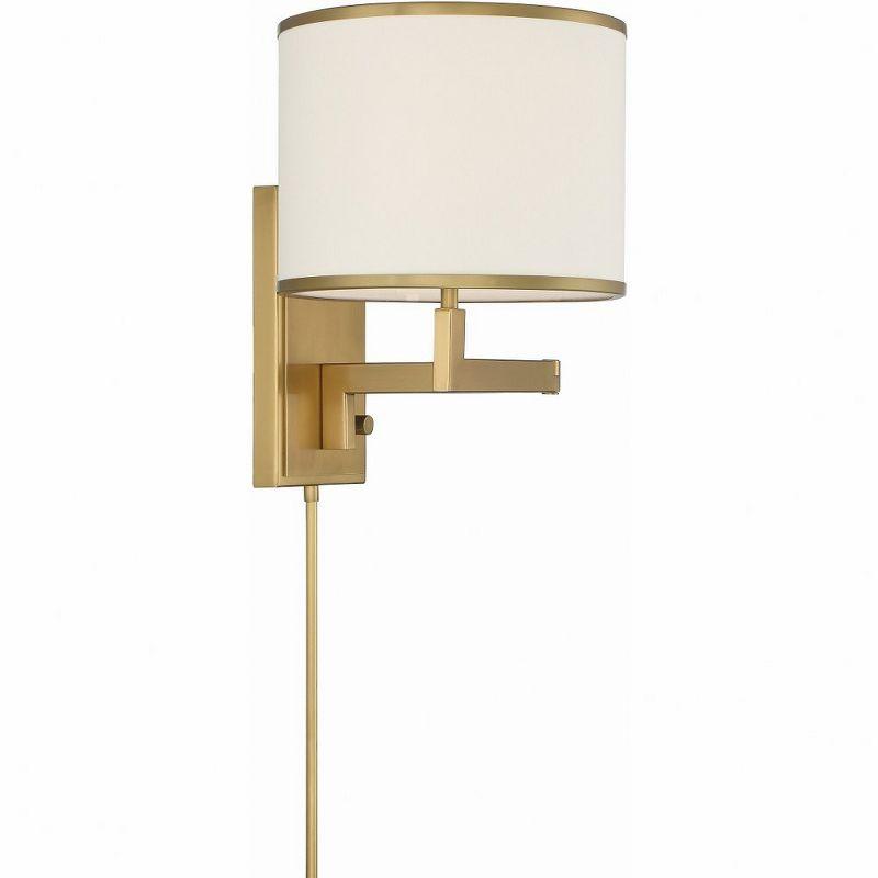 Crystorama Lighting Madison 1 - Light Swing Arm Lamp in  Aged Brass